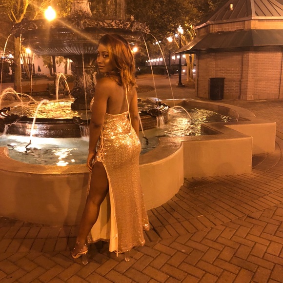 Sequin rose gold dress. - Picture 2 of 2